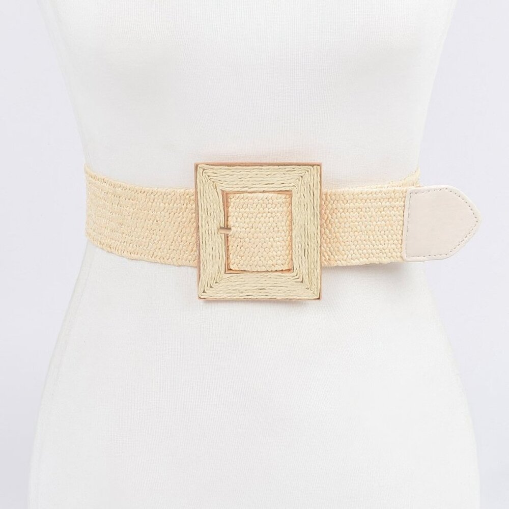 Square Buckle Stretch Belt